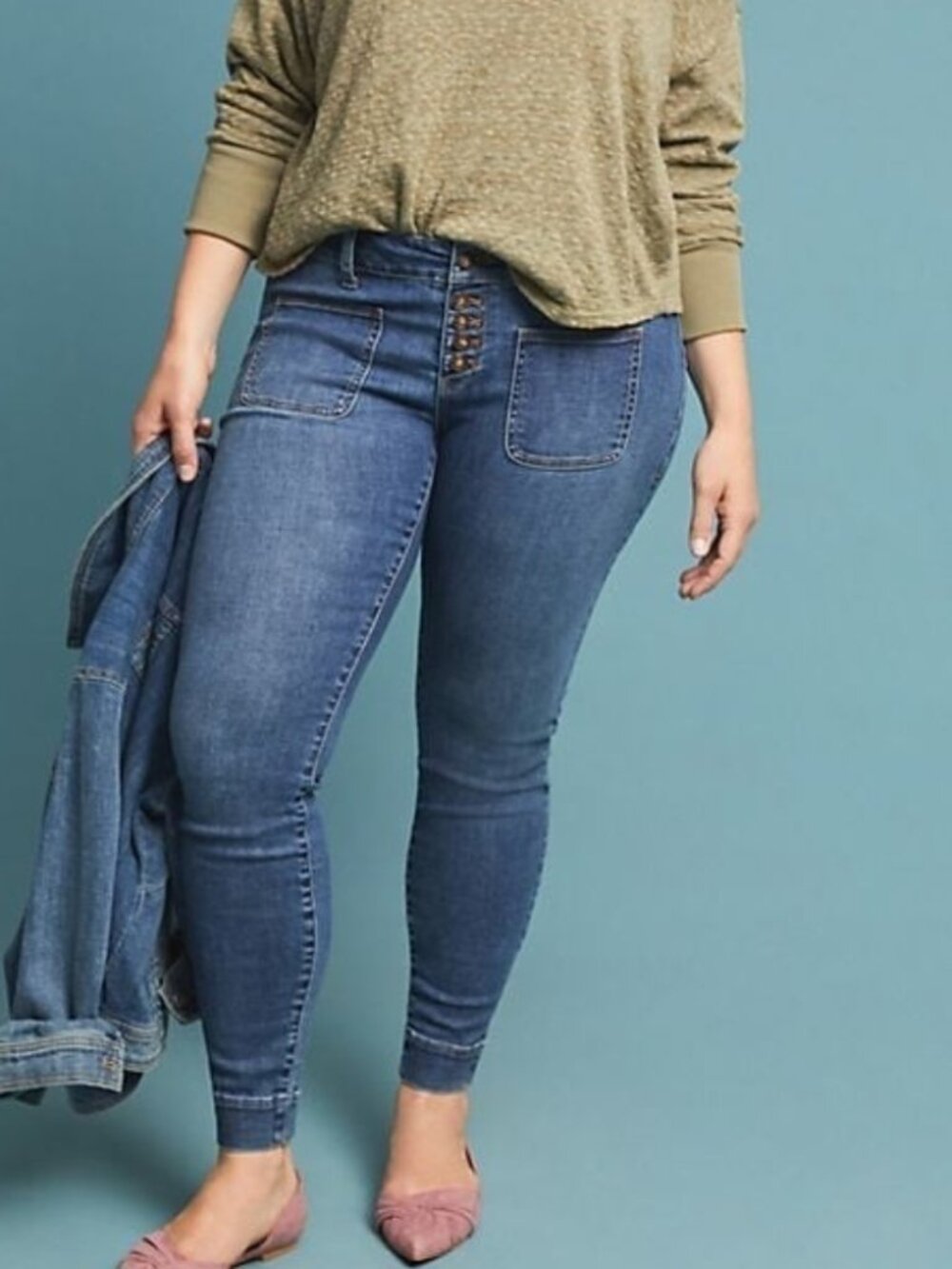 Pilcro High-Rise Denim Ankle Leggings size 24 NWT